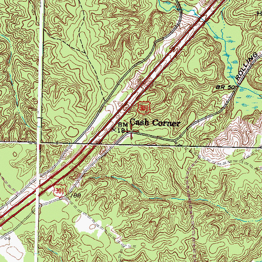 Topographic Map of Cash Corner, VA