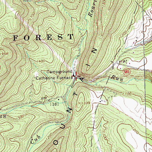 Topographic Map of Catherine Furnace, VA