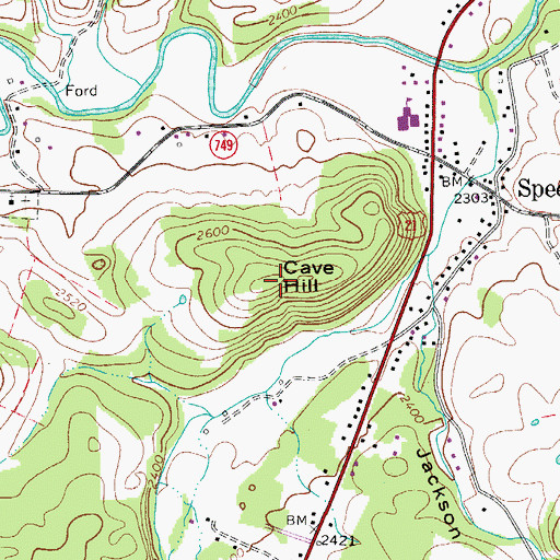 Topographic Map of Cave Hill, VA