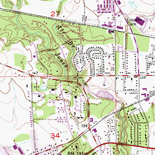 Topographic Map of Alf Branch, AL