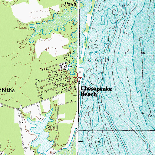 Topographic Map of Chesapeake Beach, VA
