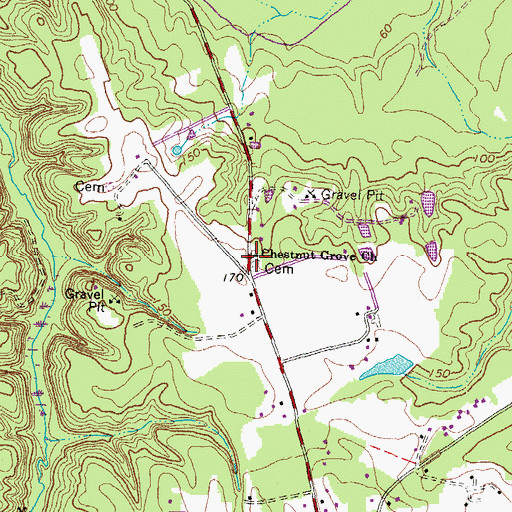 Topographic Map of Chestnut Grove Church, VA