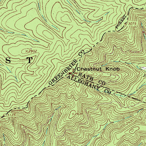 Topographic Map of Chestnut Knob, VA