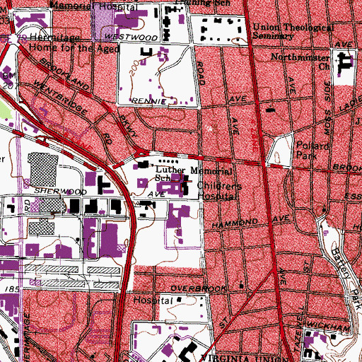 Topographic Map of Children's Hospital of Richmond, VA