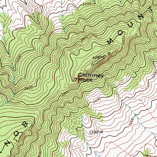 Topographic Map of Chimney Rock, VA