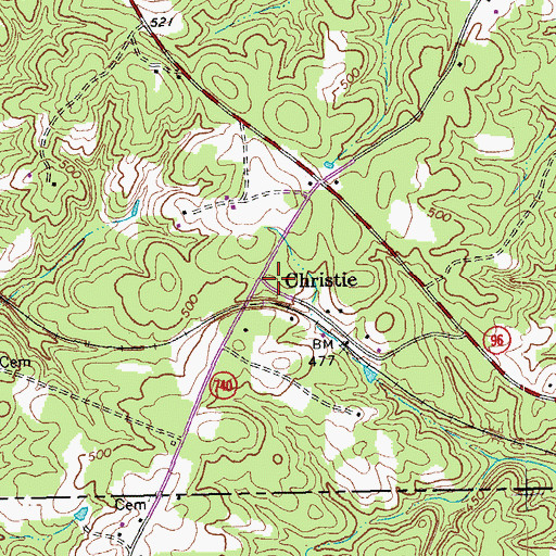 Topographic Map of Christie, VA