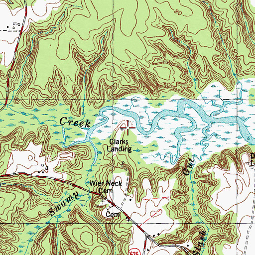 Topographic Map of Clarks Landing, VA