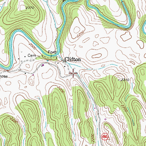 Topographic Map of Clifton, VA