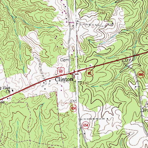 Topographic Map of Clinton, VA