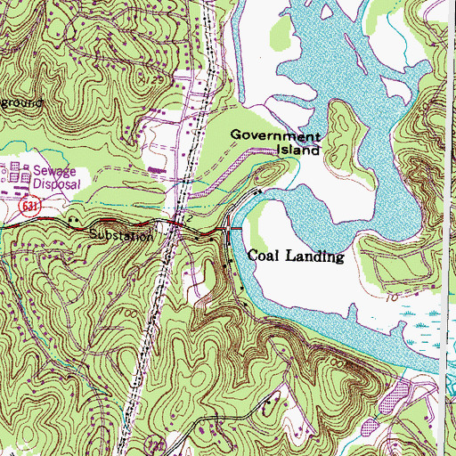 Topographic Map of Coal Landing, VA
