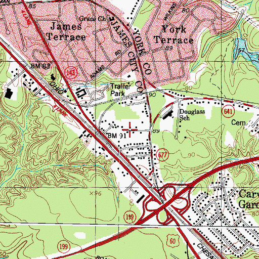 Topographic Map of Colonial Park, VA