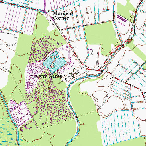 Topographic Map of Colony Acres, VA