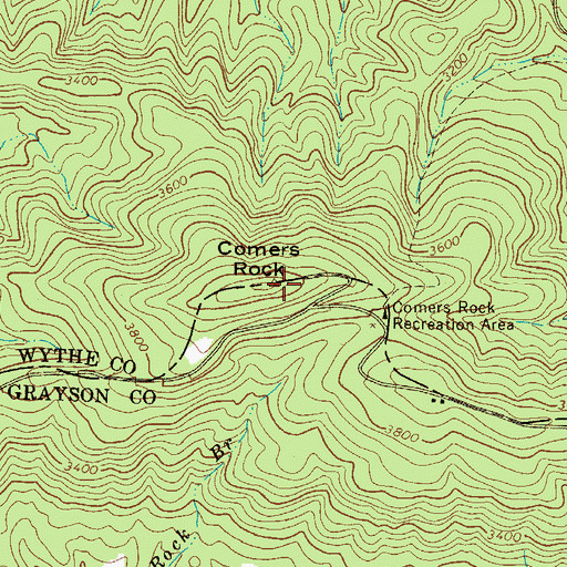 Topographic Map of Comers Rock, VA