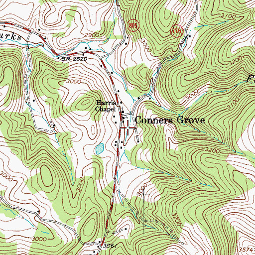 Topographic Map of Conners Grove, VA