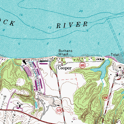 Topographic Map of Cooper, VA