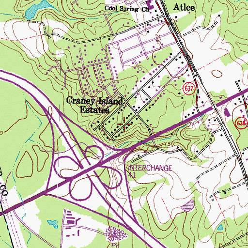 Topographic Map of Craney Island Estates, VA