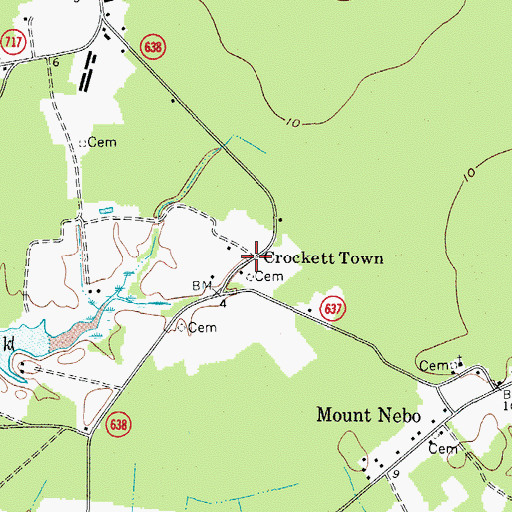 Topographic Map of Crockett Town, VA