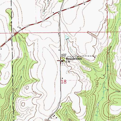Topographic Map of Bethlehem Baptist Church, AL