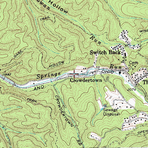 Topographic Map of Crowdertown, VA