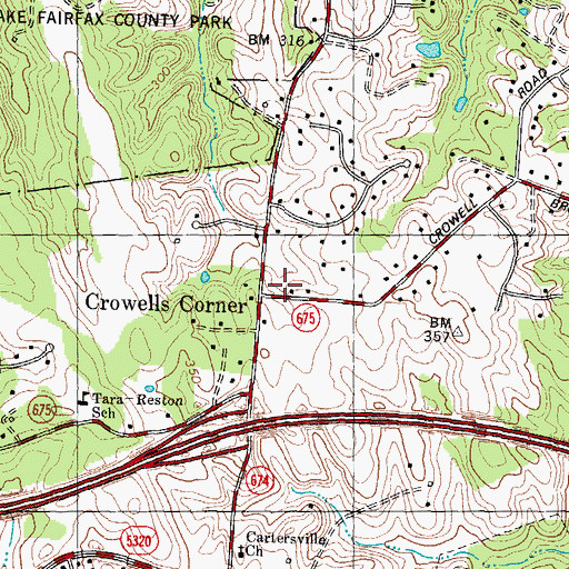 Topographic Map of Crowells Corner, VA
