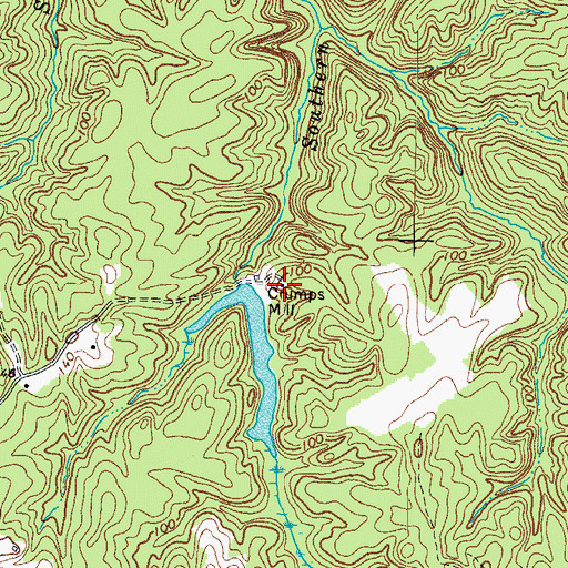 Topographic Map of Crumps Mill, VA