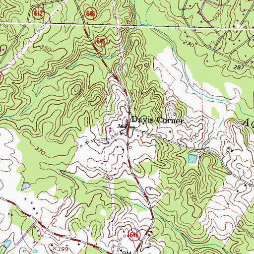 Topographic Map of Davis Corner, VA