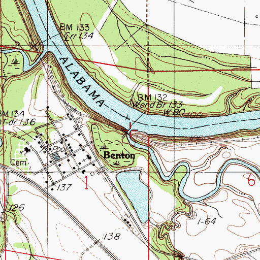 Topographic Map of Big Swamp Creek, AL