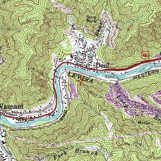 Topographic Map of Deel, VA