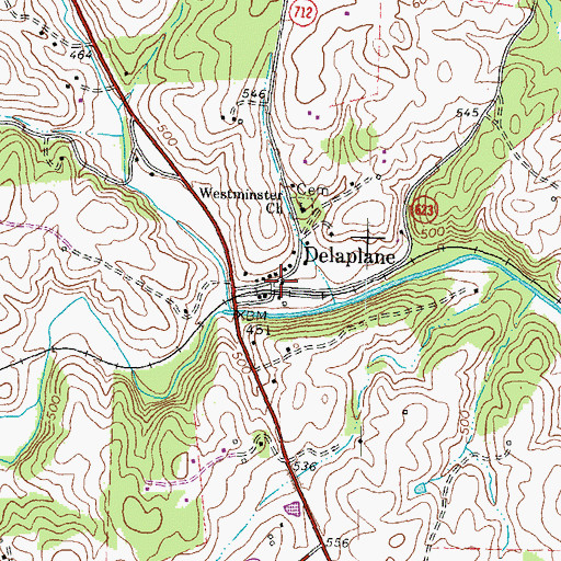 Topographic Map of Delaplane, VA