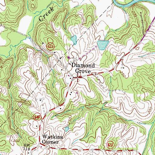 Topographic Map of Diamond Grove, VA