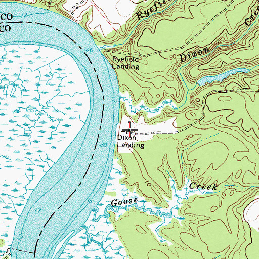 Topographic Map of Dixon Landing, VA