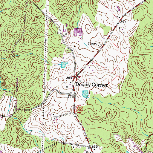 Topographic Map of Dodds Corner, VA