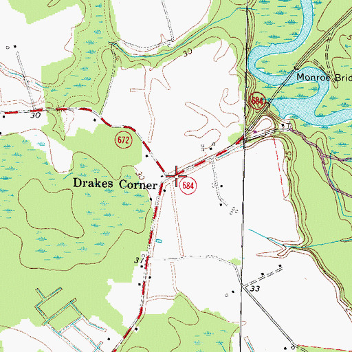 Topographic Map of Drakes Corner, VA