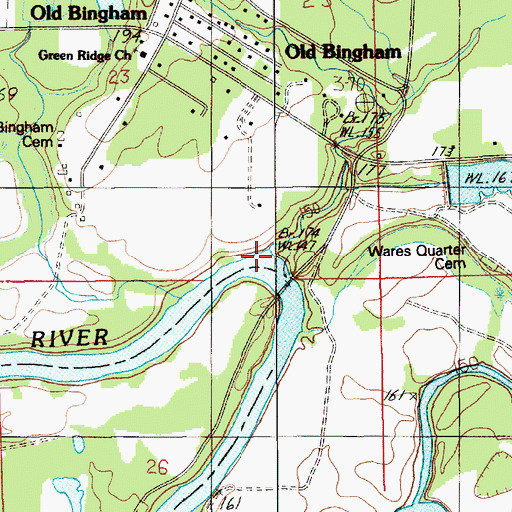 Topographic Map of Brensen Branch, AL