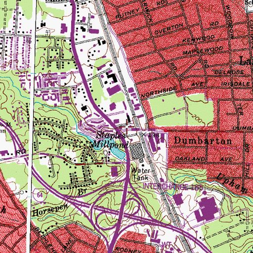 Topographic Map of Dumbarton, VA