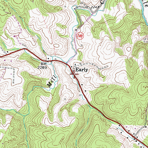 Topographic Map of Early, VA