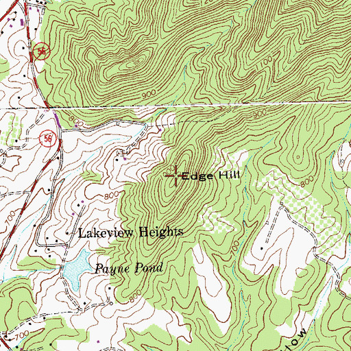 Topographic Map of Edge Hill, VA