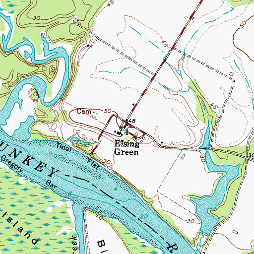 Topographic Map of Elsing Green, VA