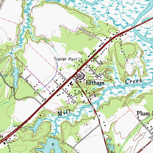 Topographic Map of Eltham, VA