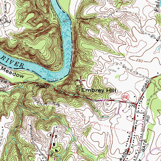 Topographic Map of Embrey Hill, VA