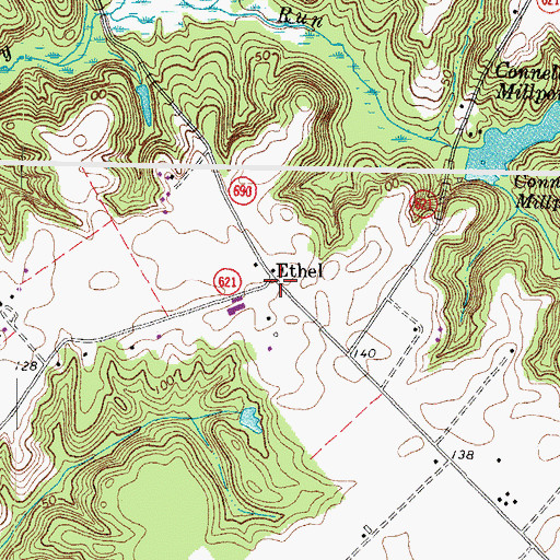 Topographic Map of Ethel, VA