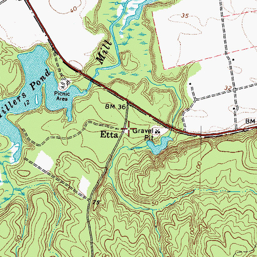 Topographic Map of Etta, VA