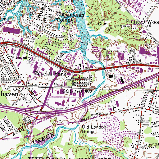 Topographic Map of Eureka Park, VA