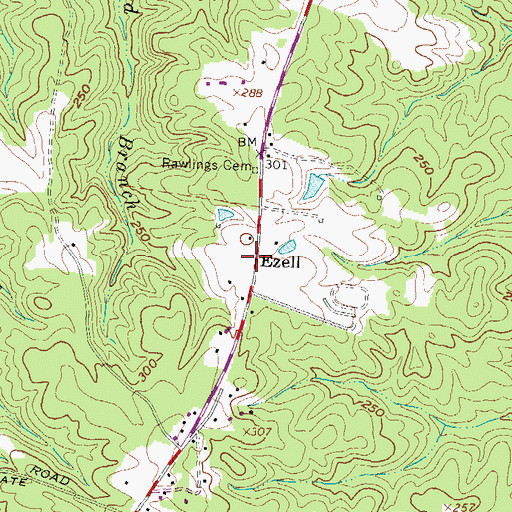 Topographic Map of Ezell, VA