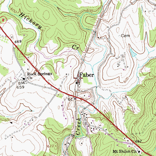 Topographic Map of Faber, VA