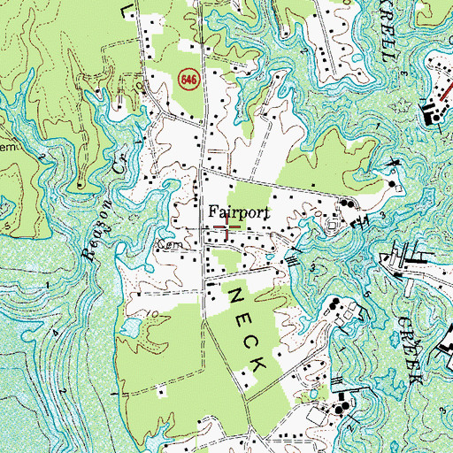 Topographic Map of Fairport, VA