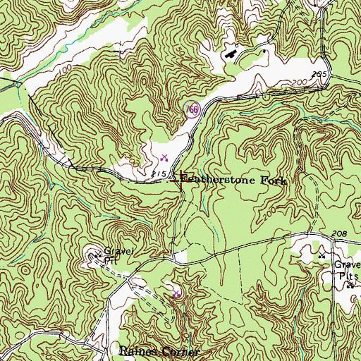 Topographic Map of Featherstone Fork, VA