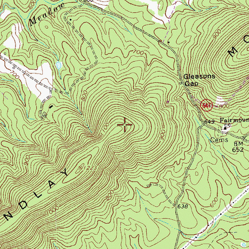 Topographic Map of Findlay Mountain, VA