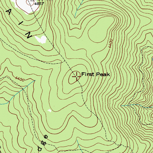 Topographic Map of First Peak, VA
