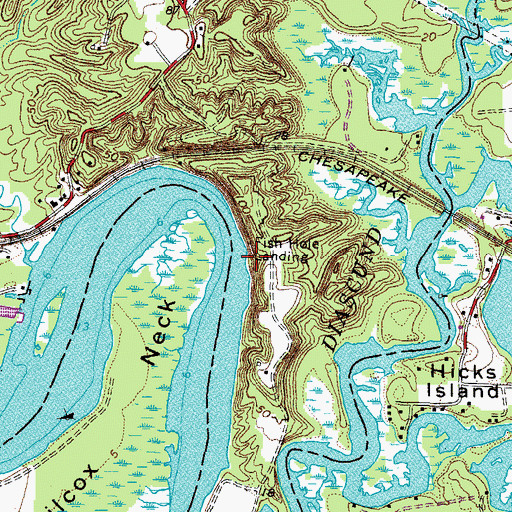Topographic Map of Fish Hole Landing, VA